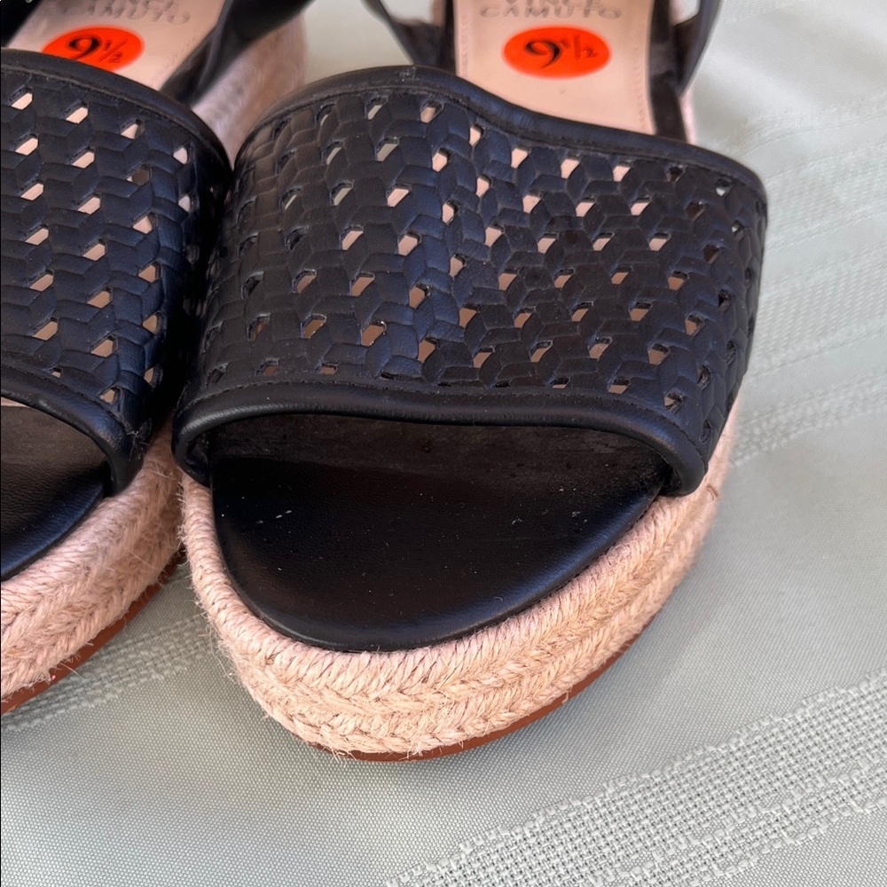 Vince Camuto Black Espadrille Wedge Sandals - Picture 5 of 6